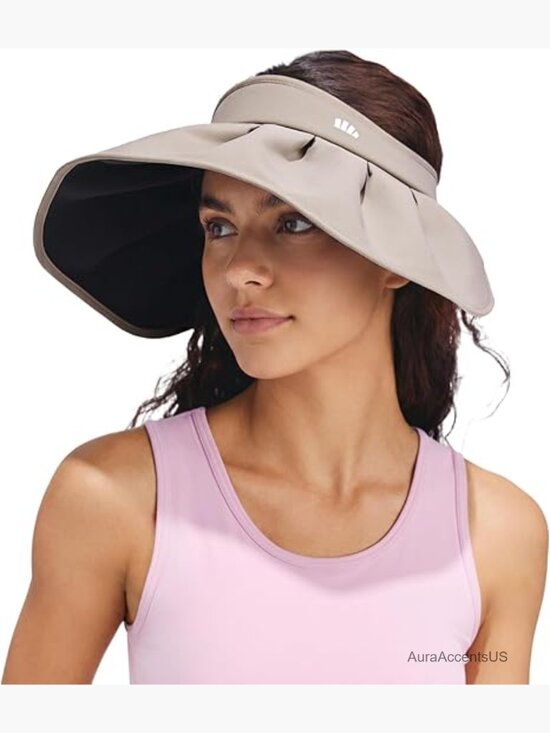 Wide Brim Visor Hat UPF 50+ UV Protection Foldable Travel Sun Hat